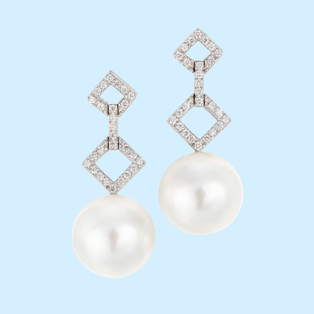 White Pearl Earrings - 13mm