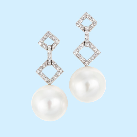 White Pearl Earrings - 13mm