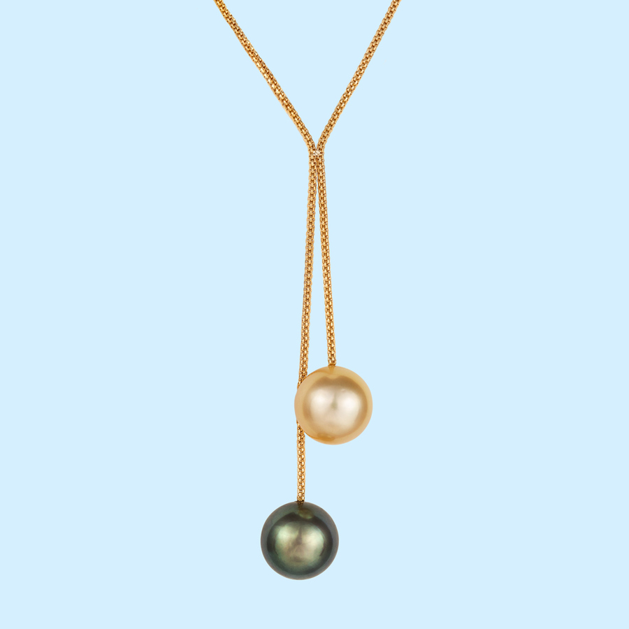 Tahitian Black & South Sea Pearl Necklace - 12mm