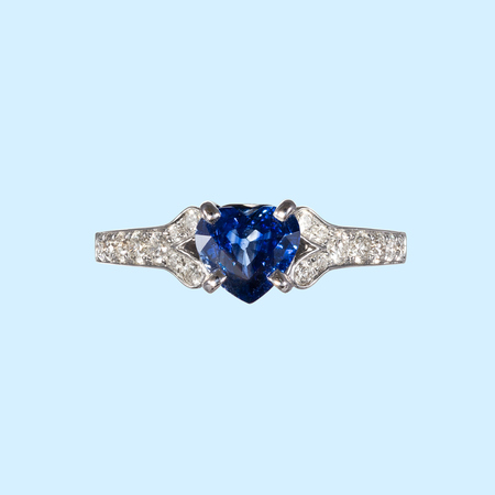 Heart Sapphire & Diamond Ring