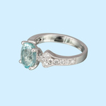 Aquamarine & Diamond Ring