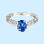 Blue Sapphire & Diamond Ring