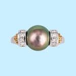 Peacock Pearl & Diamond Ring (Lester Brand)