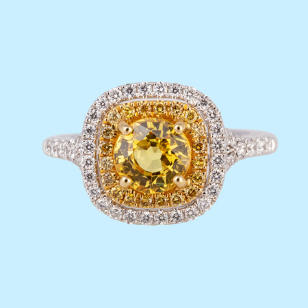 Yellow Sapphire & Diamond Ring