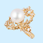 'Galaxy' White South Sea Pearl & Diamond RIng (Autore)