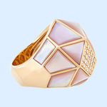 Diamond & Mother of Pearl 'Geo Dome' Ring