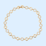 Rose Gold Circle Link Bracelet w. Diamonds