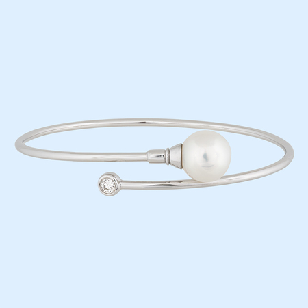 Bangle w. White South Sea Pearl & Diamond