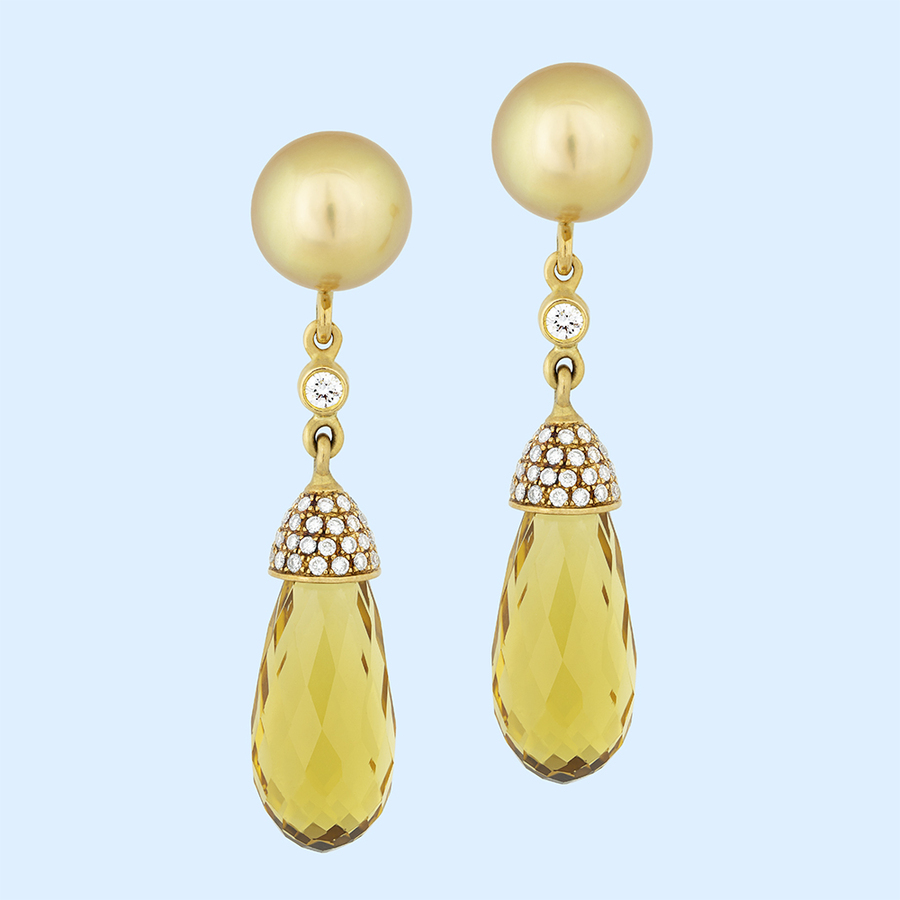 Gold South Sea Pearls w. Golden Beryl Drops (Autore)