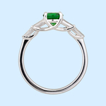 Tsavorite & Tapered Baguette Diamond Ring